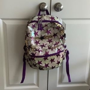 Purple Flip Sequins Backpack